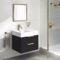 Floating Small Black Bathroom Vanity, Modern, 24