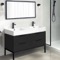 Modern Black Double Bathroom Vanity, 48