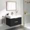Floating Black Bathroom Vanity, Modern, 32