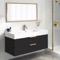 Floating Black Bathroom Vanity, Modern, 48