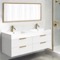 Double Floating Bathroom Vanity, Modern, 56
