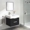 Floating Small Black Bathroom Vanity, Modern, 24