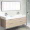 Double Floating Bathroom Vanity, Modern, 56