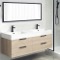 Double Floating Bathroom Vanity, Modern, 56