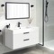 White Floating Bathroom Vanity, Modern, 40