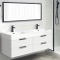 Double Floating Bathroom Vanity, Modern, 56