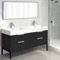 Modern Black Double Bathroom Vanity, 56