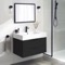 Black Bathroom Vanity, Floating, Modern, 32