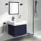 Blue Bathroom Vanity, Small, Floating, Modern, 24