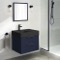Floating Small Bathroom Vanity, Modern, Blue, 24
