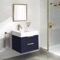 Floating Small Bathroom Vanity, Modern, Blue, 24