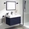 Blue Bathroom Vanity, Floating, Modern, 32
