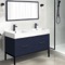Modern Double Bathroom Vanity, Blue, 48