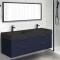 Double Floating Bathroom Vanity, Modern, Blue, 56