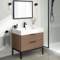 Modern Bathroom Vanity, Walnut, 32