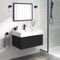 Black Floating Bathroom Vanity, Modern, 32
