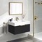 Floating Black Bathroom Vanity, Modern, 32