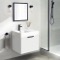 White Floating Small Bathroom Vanity, Modern, 24
