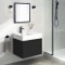 Floating Small Black Bathroom Vanity, Modern, 24