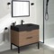 Modern Bathroom Vanity, Walnut, 32