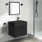 Floating Small Black Bathroom Vanity, Modern, 24