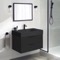 Black Floating Bathroom Vanity, Modern, 32