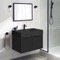 Floating Black Bathroom Vanity, Modern, 32