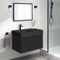 Floating Black Bathroom Vanity, Modern, 32