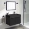 Floating Black Bathroom Vanity, Modern, 32