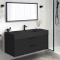 Black Bathroom Vanity, Floating, Modern, 48