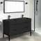 Black Double Modern Bathroom Vanity, 48