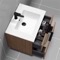Wall Mounted Bathroom Vanity, Modern, Walnut, 28