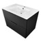 Wall Mounted Black Bathroom Vanity, Modern, 32