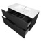 Wall Mounted Black Bathroom Vanity, Modern, 40