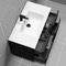 Wall Mounted Black Bathroom Vanity, Modern, 40