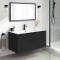 Wall Mounted Black Bathroom Vanity, Modern, 40
