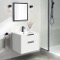 White Vanity, Wall Mounted, Modern, 24