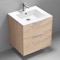Wall Mounted Bathroom Vanity, Modern, 24