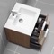 Wall Mounted Bathroom Vanity, Modern, Walnut, 24