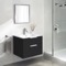 Wall Mounted Black Bathroom Vanity, Modern, 24