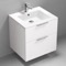 Wall Mounted Bathroom Vanity, Modern, 24