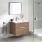 Wall Mounted Bathroom Vanity, Modern, Walnut, 28