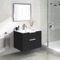 Wall Mounted Black Bathroom Vanity, Modern, 28