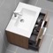 Wall Mounted Bathroom Vanity, Modern, Walnut, 32