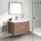 Wall Mounted Bathroom Vanity, Modern, Walnut, 32