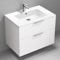 Wall Mounted Bathroom Vanity, Modern, 32
