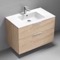 Wall Mounted Bathroom Vanity, Modern, 36