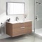 Wall Mounted Bathroom Vanity, Modern, Walnut, 40