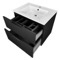 Black Vanity, Wall Mounted, Modern, 28
