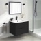Black Vanity, Wall Mounted, Modern, 28